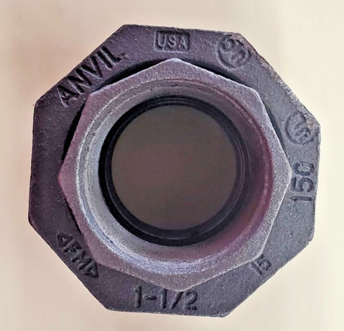 1-1/2" 150 Threaded (NPT) Union Black Malleable Iron Pipe Fitting  MI040841BMI