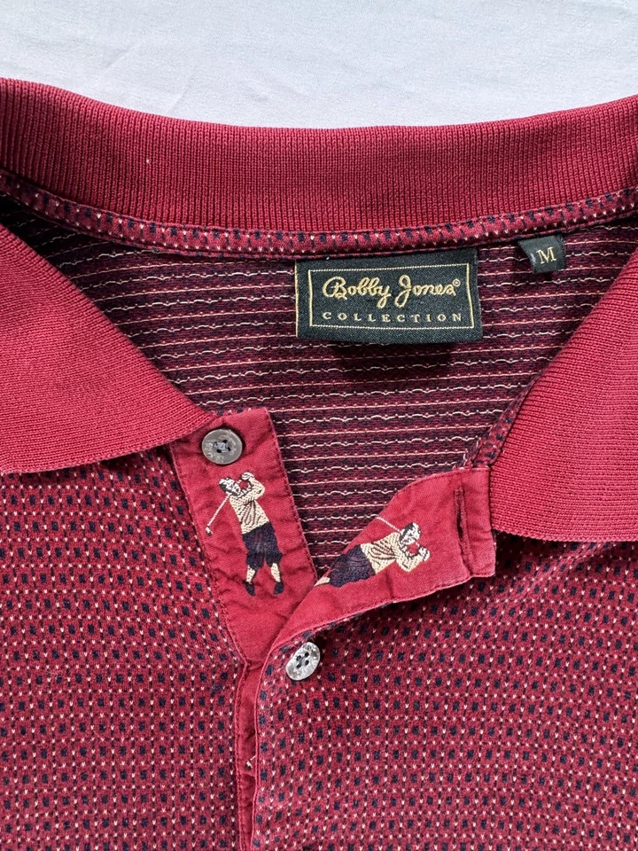 Camisa de golf Bobby Jones Collection The Masters roja vintage para hombre mediana Foto 4 de 4