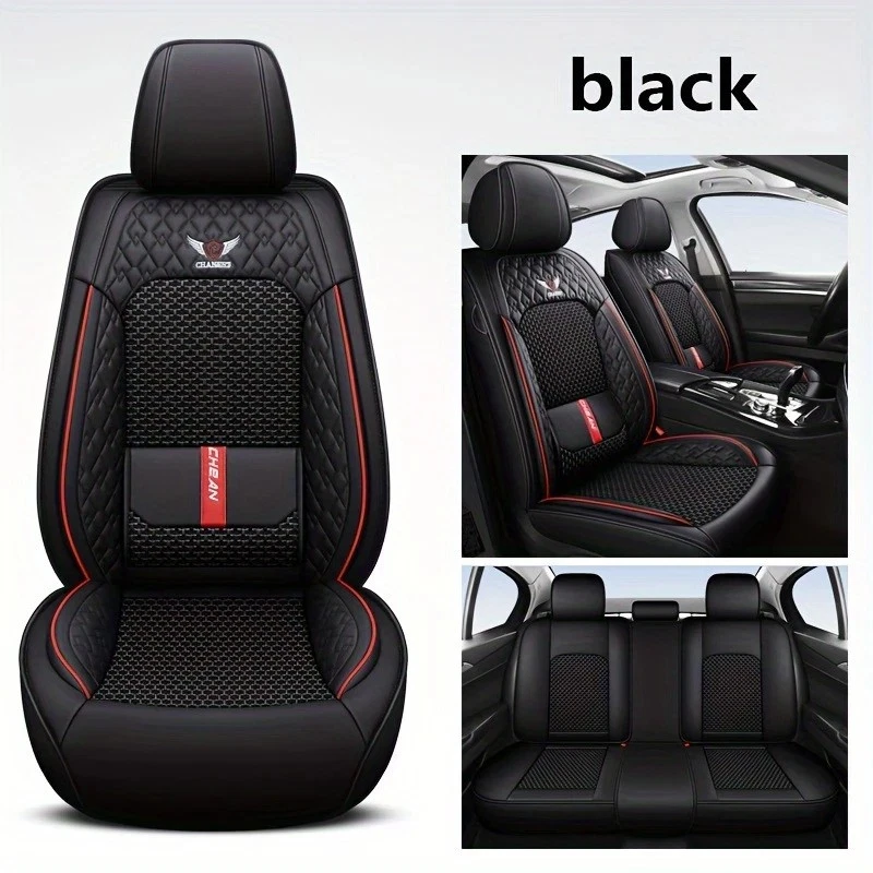 For BMW Full Set Car Seat Covers 5 Seats Leather Front & Rear Cushion Protectors - Image 4 of 4