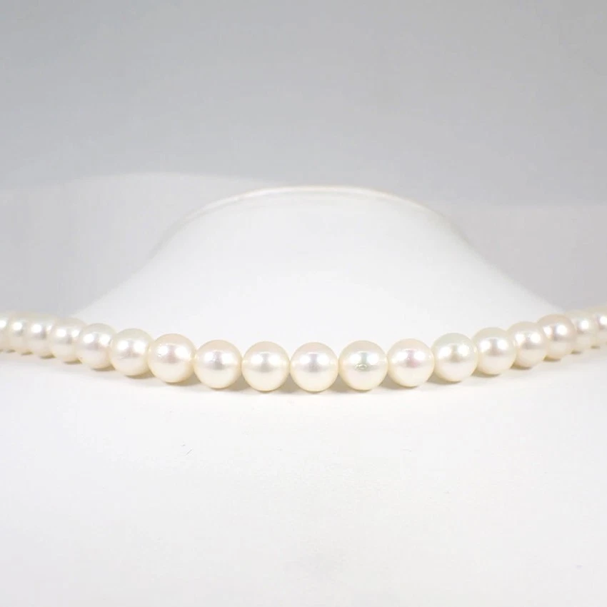 [Usato] Collana di perle Akoya in argento sterling 7,0-7,5 mm/j90-1 - Immagine 4 di 4