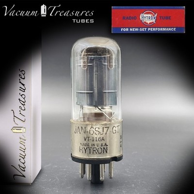 JAN 6SJ7GT VT-116A HYTRON  Amplitrex Tested Square Getter Metal Base USA