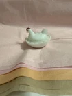 Vtg Small White Milk Glass Hen on a Nest Red Comb Scalloped Basket Weave Dish