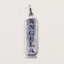 VTG Sterling silver handmade pendant, 925 silver Egyptian Cartouche, angel