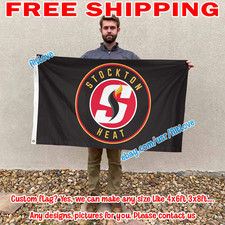 Stockton Heat Flag Banner 3X5 ft AHL American Hockey League Fan Home Decor