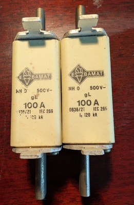 E BAMAT FUSE 100 A - 500 V  FUSE LOT OF 2
