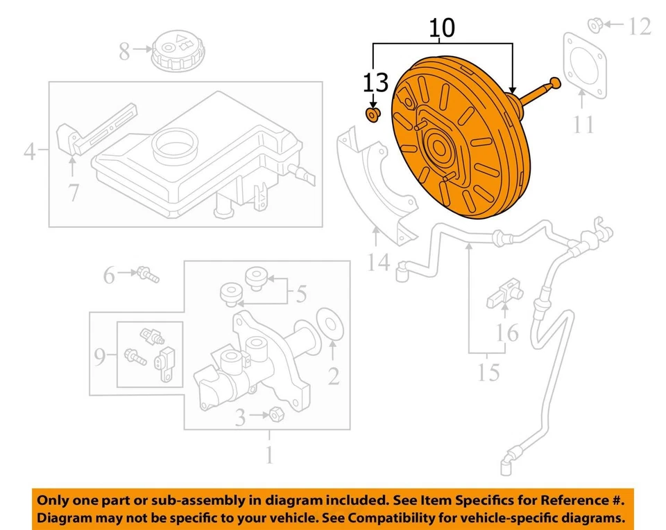 Усилитель тормозов 2019 Volkswagen Tiguan от оригинального производителя 53 000 миль - LKQ387815509 - Изображение 4 из 4