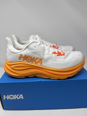 Hoka One One Clifton 10 White Orange Running Shoes 1162030  display picture 1