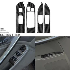 4Pcs Real Carbon Fiber Window Lift Switch Panel Cover For Infiniti G35 2002-2004