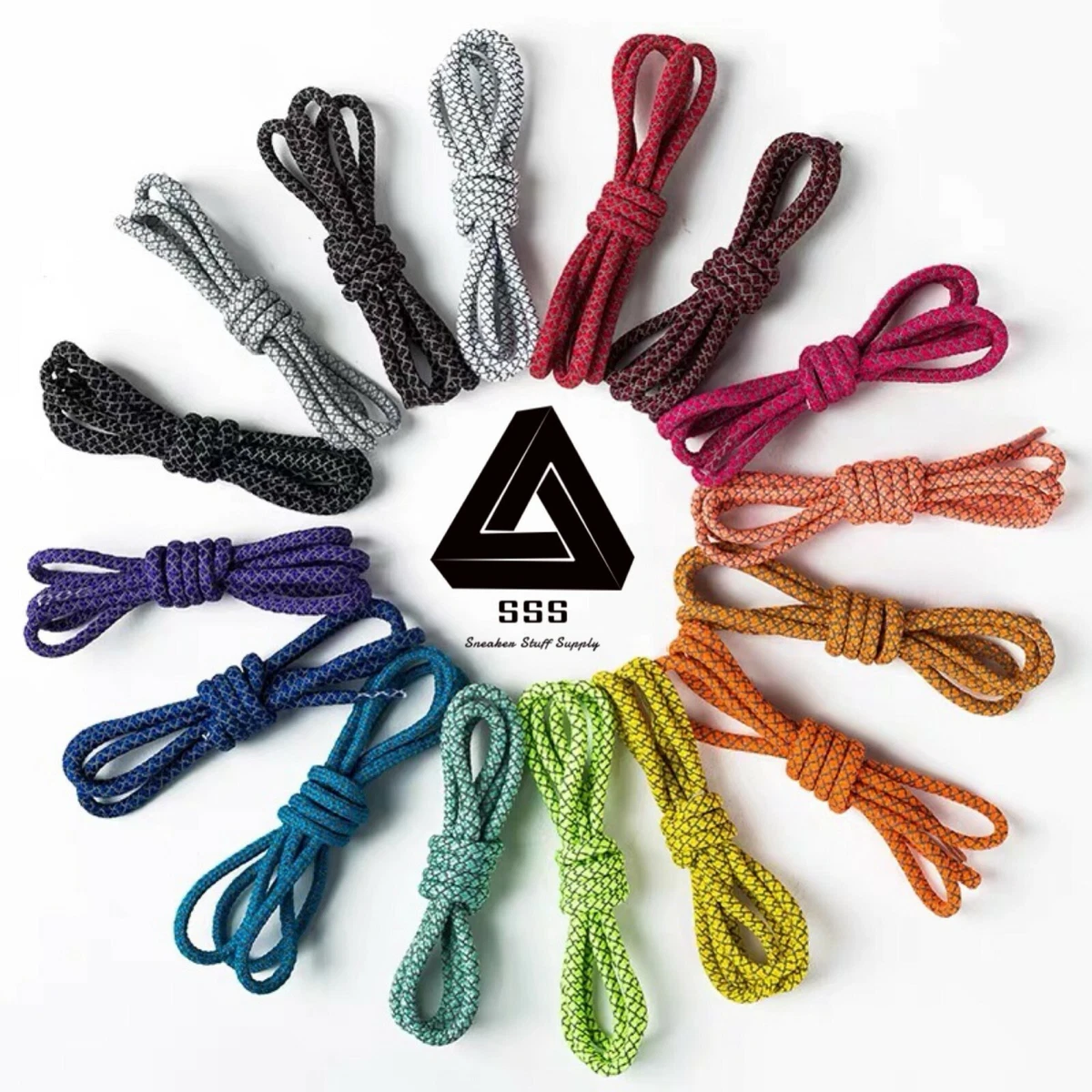 Shoe laces CUSTOM Premium 3M Reflective Rope Shoelaces 47