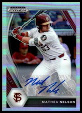 Matheu Nelson Prizm Draft Picks #PDP35 Base Autographs Silver Prizm Auto