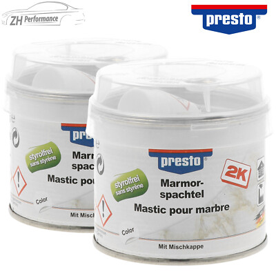 2x presto Marmorspachtel transparent mit Mischkappe styrolfrei 200g