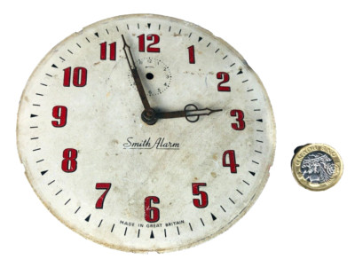 Clock Face Smith Alarm made in Great Britain Vintage ra