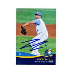 Nick Hull 2023 Myrtle Beach Pelicans signed autograph baseball card Edmonds WA d