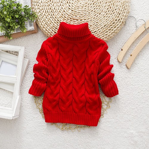 Toddler Boys Girls Sweater Knit Twist Turtleneck Chunky Winter Pullover Sweaters - Picture 14 of 16