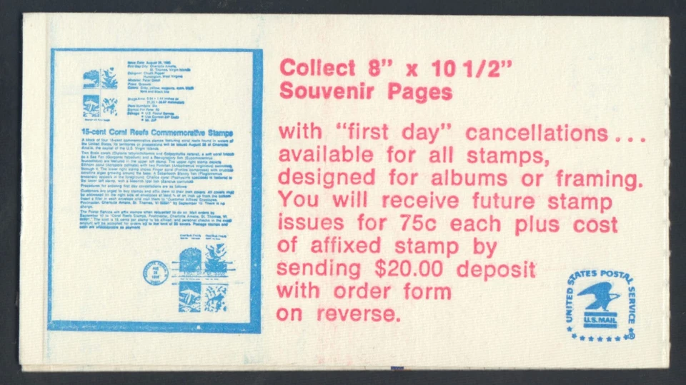 US Stamp BK138a 1981 VF Vending Machine Booklet Vertical Imperf Error - Image 3 of 3