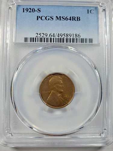 1920 S PCGS MS64 RB RED BROWN - Lincoln Penny Cent