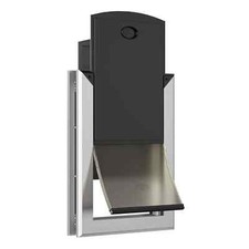 Weatherproof Dog Door with Double Sliding Lock Panel, Aluminum Medium 40lbs