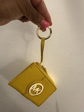 Michael Kors Jet Set Small Top Zip Coin Pouch ID Card Holder Key Ring Wallet