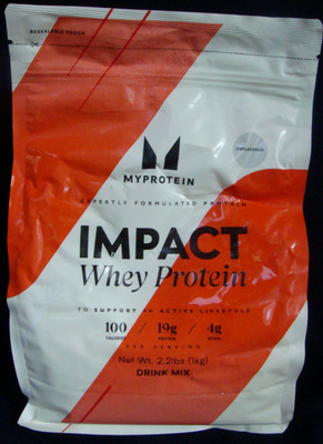 MyProtein Impact Whey Protein Drink Mix 2.2 lbs Unflavored Expires 9/2025