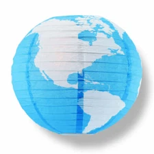 Quasimoon 14" Greater Detailed World Earth Globe Paper Lantern by PaperLanter...