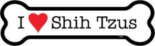 I Heart Love Shih Tzus Dog Bone Car/Fridge Magnet 2"x7" USA Made Waterproof