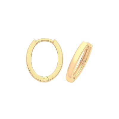 Ovale Creolen 9 kt Gelbgold British Made 375 gepunzt nagelneu verpackt