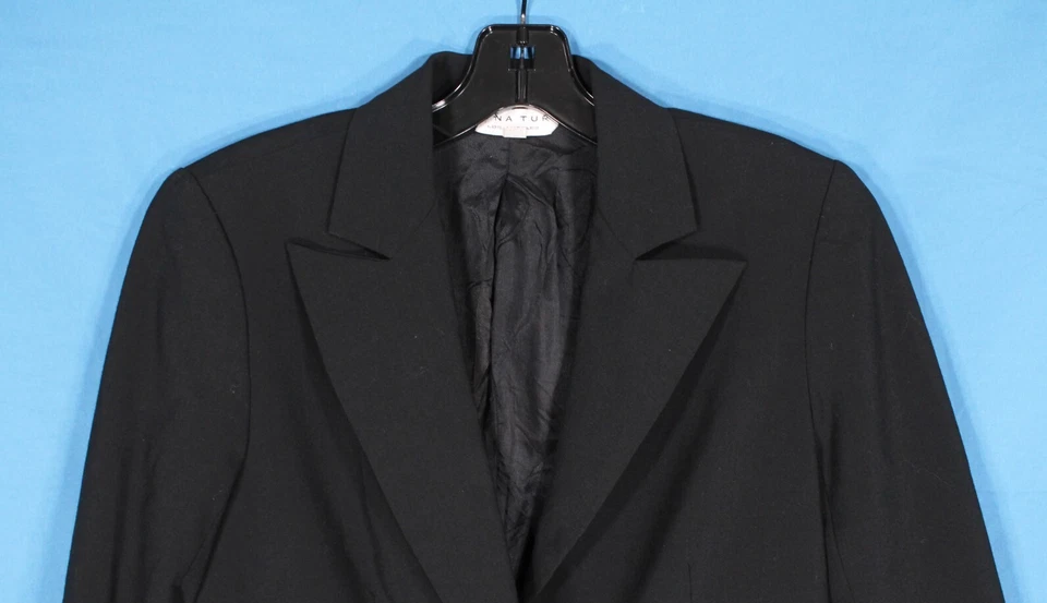 TRINA TURK Negro GABARDINA Bolsillos con Solapa 1 Botón Cónico BLAZER/CHAQUETA Talla 8 Foto 2 de 4