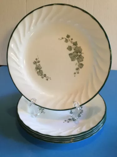 Set of 5 Corning Ware 7 1/4'' Corelle Callaway Ivy Swirl Salad Plates 7.25''