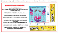 White Toner 1/64 Water Slide Decal Set Purple Pink Flaming For Hot Wheels