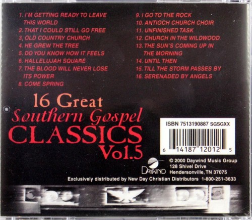16 Great Southern Gospel Classics Vol. 5 NEW CD Christian Various Artists - Afbeelding 2 van 2