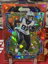 2021 Panini Prizm Red Cracked Ice Yetur Gross-Matos Carolina Panthers #319
