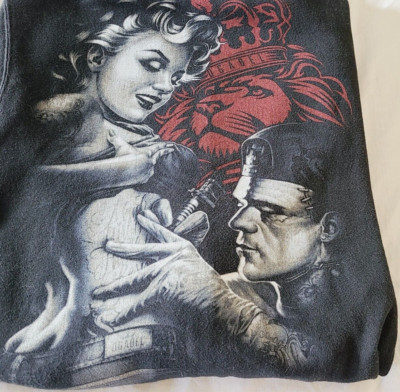 OGAbel Frankenstein Tattooing Adult Mens Hoodie Size Large.. Find Another One !!