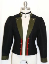 BLACK  BOILED WOOL Women Austria WINTER Hunting Riding Dress Suit JACKET 4 XS