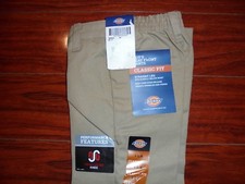 Beige Dickies Boy's Flat Front Pants Size 4 Slim