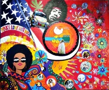 Jimi Hendrix Woodstock Vinyl Sticker Decal Hippie Gypsy Rock n Roll Yeti Cup