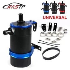 220ml Round Oil Tank Baffled Aluminum Oil Catch Can Resevoir Tank Kit Car Racing