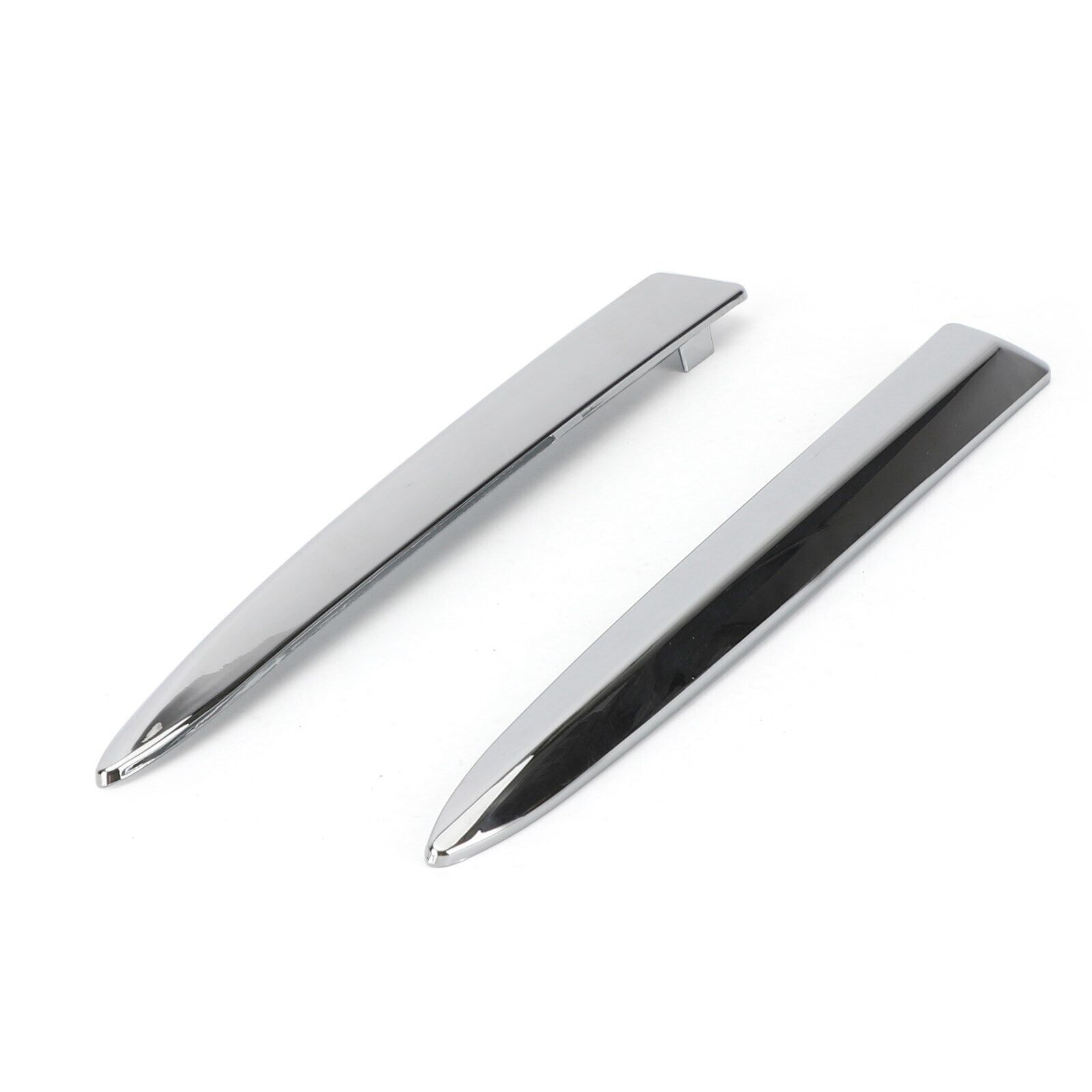 Pair Chrome Front Bumper Upper Grill Moulding Trim For Fiat 500 2007