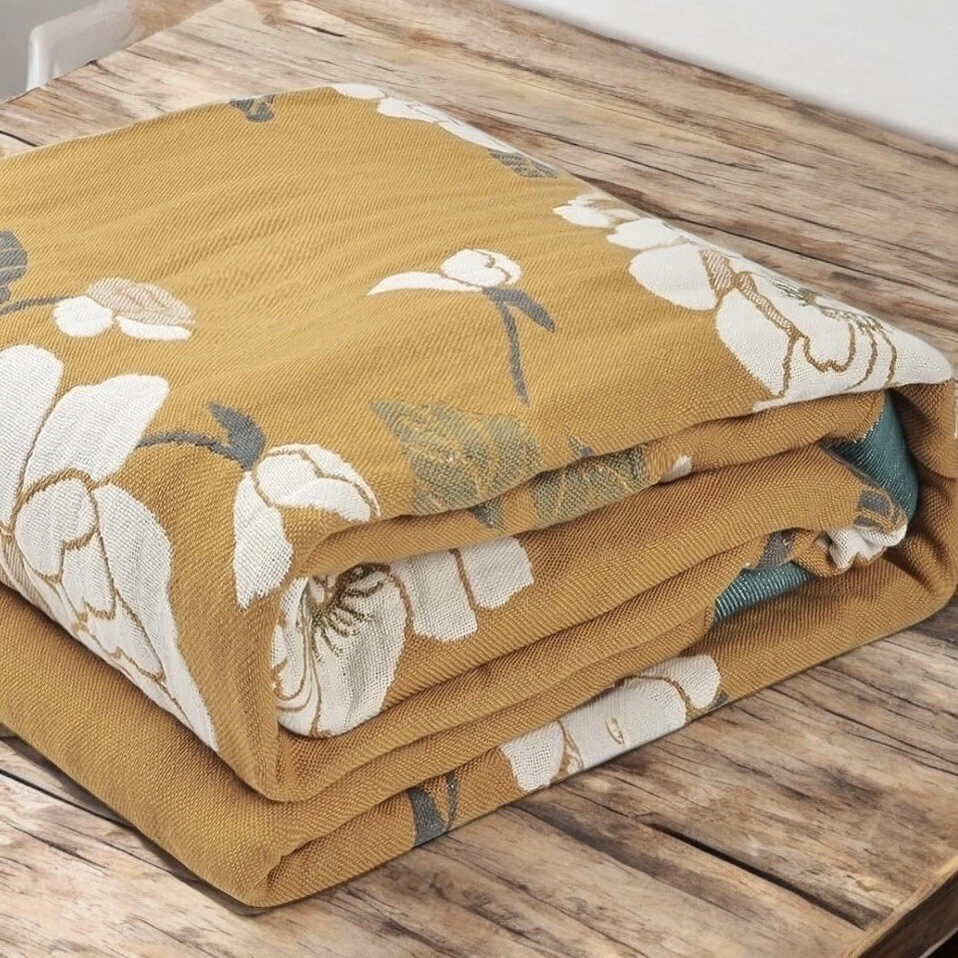 NEW Anthropologie Boho Orange Teal Floral Queen Blanket Bedspread Quilt 80 x 90 - Image 4 of 4