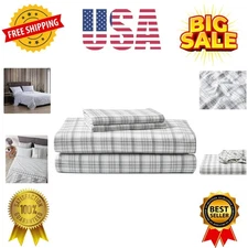 King Sheets, Cotton Flannel Bedding Set, Brushed For Extra Softness, Cozy Hom...