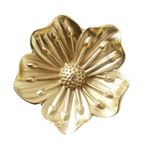 Brass Cherry Blossom Handle Cupboard Door Knobs Flower Drawer Handles Floral - Picture 2 of 12