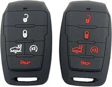 Key Fob Cover Case Protector Fit for Color: Black with red  Black with white