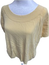 NEW  NWT TAlbots Women 3XP Short Sleeve Pull Over Sweater Butter Yellow