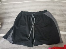 Nike Loose Fit Mesh Shorts Large Black/Grey with Pockets Elastic Waist