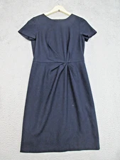 Brooks Brothers Dress Women 6 Blue Wool Sheath Tailored Timeless Corpcore Luxury