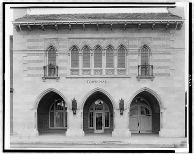 Facade,Town Hall,arches,Colorado,designed by architect June B Benedict,CO,1903