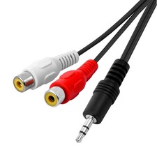 Conext Link 3.5mm 1/8" Stereo Male Plug to 2 RCA Female Jack Aux Audio Y...