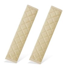 2PCS Universal Car Seatbelt Strap Cover, Soft Car Seat Belt Cover Pad, Beige