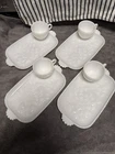 Vintage 1930s Hazel Atlas Dogwood Pattern Milk Glass Luncheon Plate & Cup Set