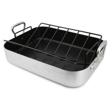 Paderno A4694740 12 1/2 in x 15 3/4 in NonStick Aluminum Roasting Pan