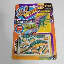 Dinosaur Card Model Paper Art 3-D Puzzle Focus Creativity 6 Styles 